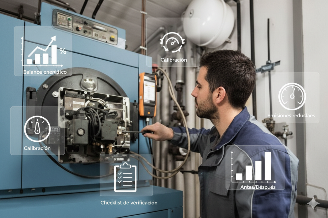 Calibración y medición de eficiencia de combustión